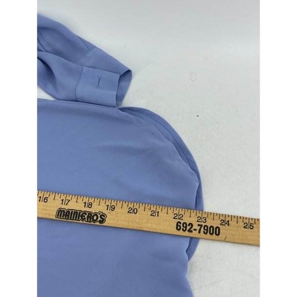 Ann Taylor Loft Women's Sheer Baby Blue Long Sleeve Top Blouse Size XS - Picture 9 of 10